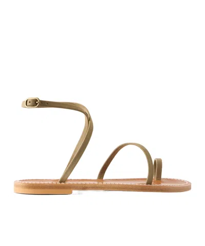 Kjacques Loki Leather Thong Sandals In Green