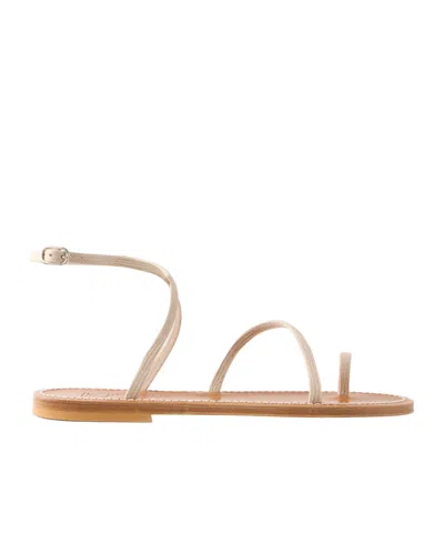 Kjacques Loki Leather Thong Sandals In Neutral