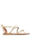 Kjacques Malouine Metallic Strappy Sandals In Gold