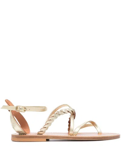 Kjacques Malouine Metallic Strappy Sandals In Gold