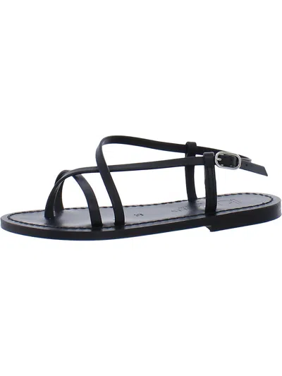 Kjacques K. Jacques Women's Muse Leather Strappy Flat Thong Sandals In Noir