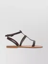 Kjacques Open Toe Flat Sole Ankle Strap Sandals In Gray