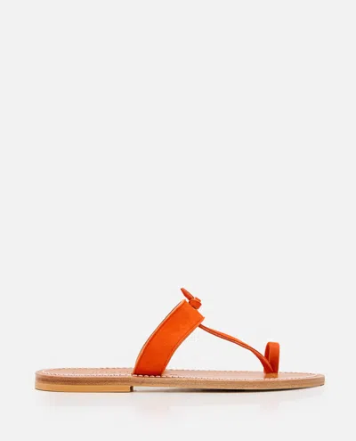 Kjacques Orange Slip On Sandals