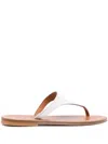 Kjacques K Jacques St Tropez Pegase Leather Flat Mules In White