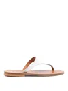 Kjacques K Jacques St Tropez Pegase Leather Flat Mules In White