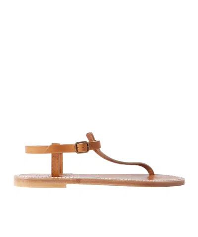 Kjacques Picon Leather Sandals In Brown