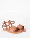 KJACQUES PROMETHEE SINGLE BAND ANKLE STRAP SANDAL IN NUBUK LUGGAGE