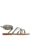 Kjacques Python Effect Gaia Sandals In Black