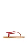 Kjacques Picon Lizard-effect Leather Sandals In Red