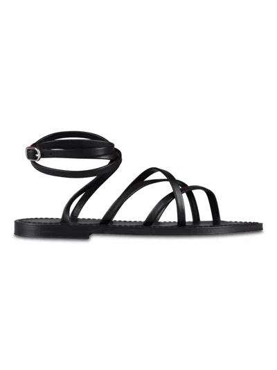 K.JACQUES SAINT TROPEZ BLACK OPEN TOE SANDALS