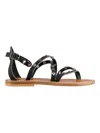 K.jacques Saint Tropez Black Open Toe Sandals In Black