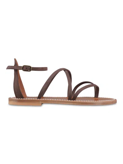 K.jacques Saint Tropez Dark Brown Leather Sandals