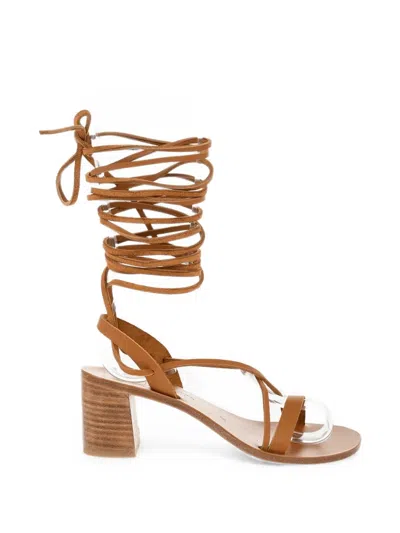 Kjacques Saint Tropez Lace-up Sandals In Brown