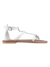 K.jacques Saint Tropez White Leather Sandals In White