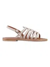Kjacques K.jacques Homere Leather Flat Sandals In Nude & Neutrals