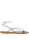 Kjacques Smyrne Double-ankle-strap Leather Sandals In White