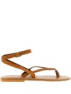 Kjacques Smyrne Leather Sandals In Brown