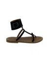 Kjacques K Jacques St Tropez Black Sandals With Elegant Ankle Strap In Black