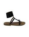 Kjacques K Jacques St Tropez Black Sandals With Elegant Ankle Strap In Black