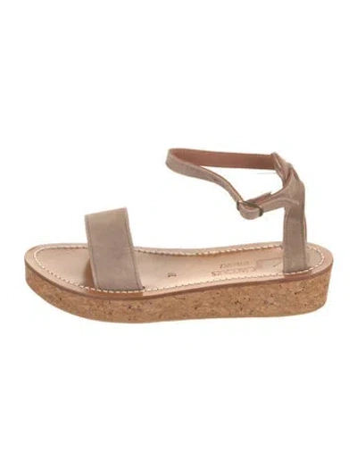 Pre-owned Kjacques Suede Espadrilles In Neutral