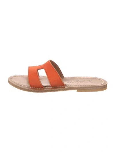 Pre-owned Kjacques Suede Flats In Brown