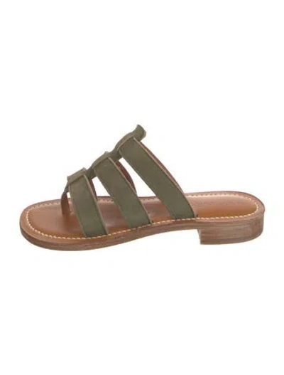 Pre-owned Kjacques Suede Sandals In Green