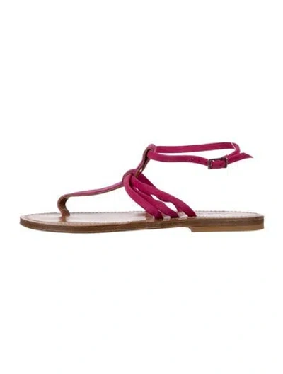Pre-owned Kjacques Suede Sandals In Pink