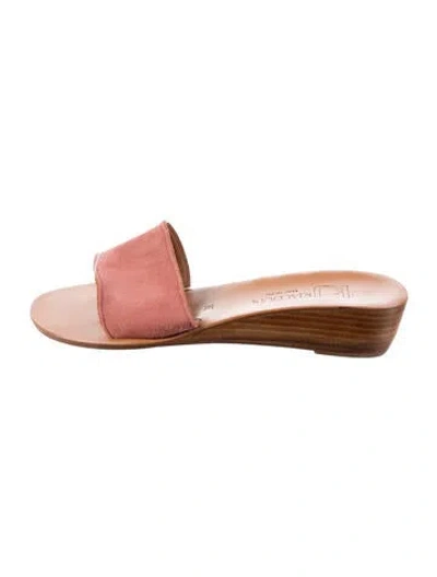 Pre-owned Kjacques Suede Slides In Neutral