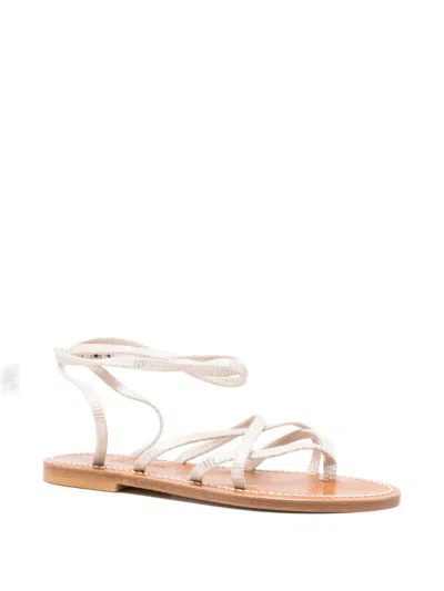 Kjacques Tie Strappy Flat Sandals In Neutral