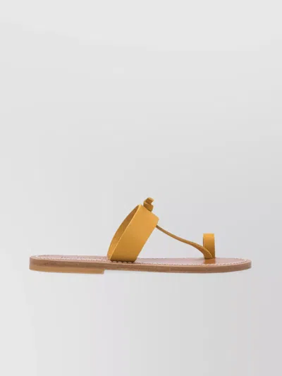 Kjacques Toe Loop Leather Sole Flat Sandals In Pink