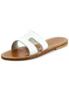 KJACQUES WOMENS LEATHER SLIP-ON SLIDE SANDALS