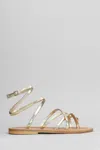 Kjacques K Jacques Metallic Leather Zenobie Flat Sandals
