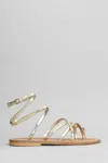 Kjacques K Jacques Metallic Leather Zenobie Flat Sandals