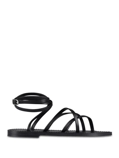 Kjacques Zenobie Nubuck Sandals In Black