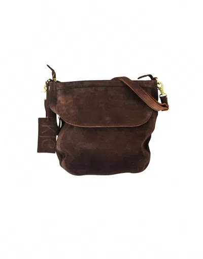 Kjc Asher Convertible Suede Backpack Tote Bag In Chocolate In Gold