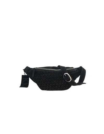 Kjc Haydn Woven Suede Crossbody Bag In Noir In Black