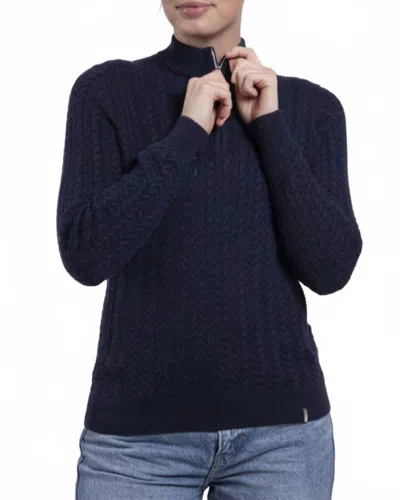 Kjus Cashmere Luxe Half-zip Sweater In Atlanta Blue