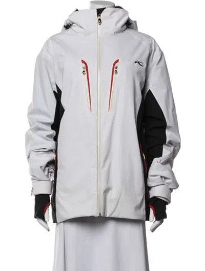 Pre-owned Kjus Colorblock Pattern Performance Jacket In White