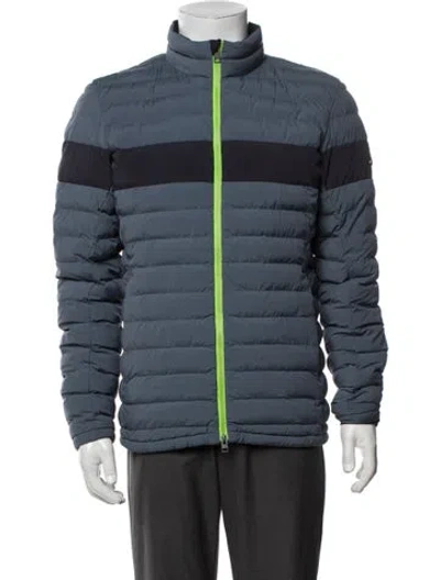 Pre-owned Kjus Colorblock Pattern Puffer Coat In Blue
