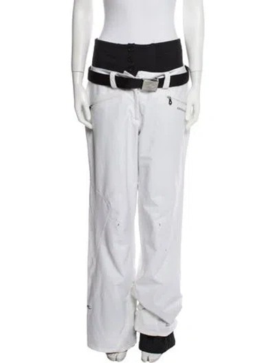 Pre-owned Kjus Colorblock Pattern Wide Leg Pants In White