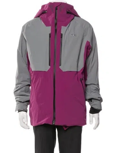 Pre-owned Kjus Colorblock Pattern Windbreaker In Purple