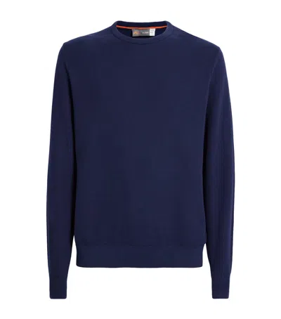Kjus Cotton-blend Crew-neck Sweater In Navy