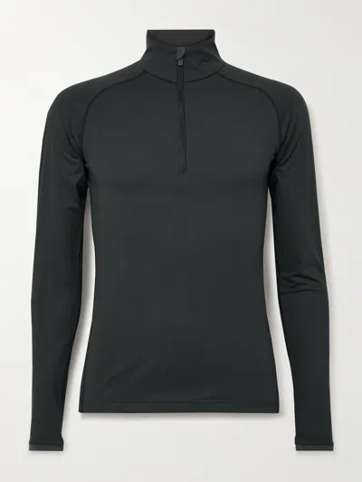 Kjus Feel Stretch-jersey Half-zip Ski Mid-layer In Black