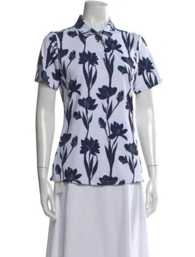 Pre-owned Kjus Floral Print Short Sleeve Polo In Multi