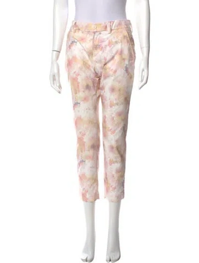 Pre-owned Kjus Floral Print Straight Leg Pants In White