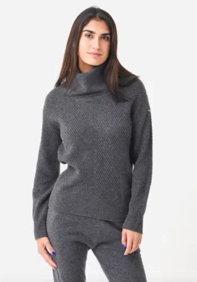 Pre-owned Kjus Geneva Wool Cashmere Sweater Dark Gray Size 36 (4) Small Cowl Turtleneck