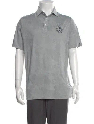 Pre-owned Kjus Graphic Print Collar Polo Shirt In Gray