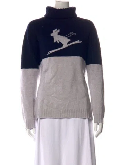 Pre-owned Kjus Graphic Print Turtleneck Sweater In Grey