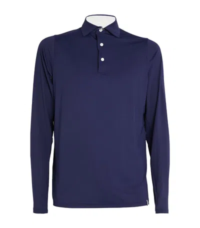 Kjus Long-sleeve Core Soren Polo Shirt In Blue