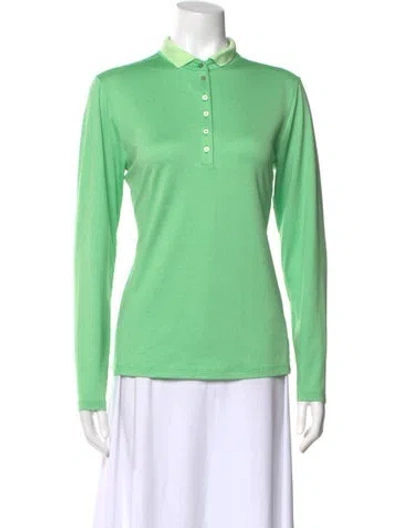 Pre-owned Kjus Long Sleeve Polo In Green